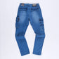 Kids Leon Cargo Skinny Jeans (Blue)