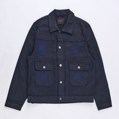 Fiddle Wax Coated Denim Jacket (Blue)