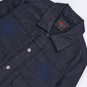 Fiddle Wax Coated Denim Jacket (Blue)