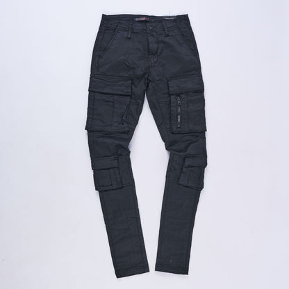 Vincent Wax Coated Slim Cargo Jeans (Black)