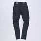 Vincent Wax Coated Slim Cargo Jeans (Black)