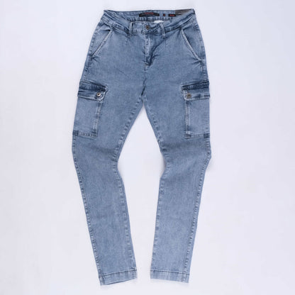 Sniper Skinny Cargo Jeans (Steel Blue)