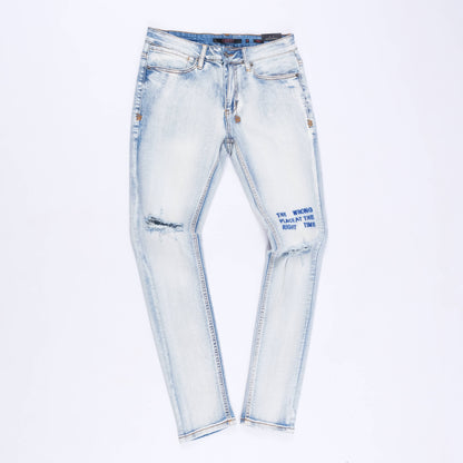 Glen Straight Tapered Jeans (Blue)