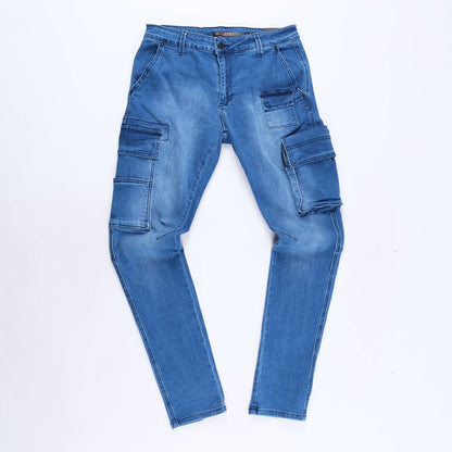 Leon Cargo Skinny Jeans (Blue)