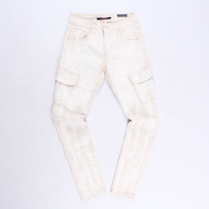 Larke Cargo Skinny Jeans (White)