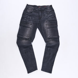 Chique Cargo Regular Jeans (Black)