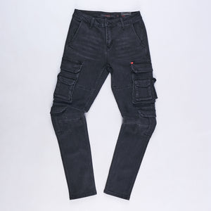 Hoge Slim Cargo Jeans (Black)