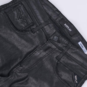 Bronny Wax Slim Tapered Jeans (Black)