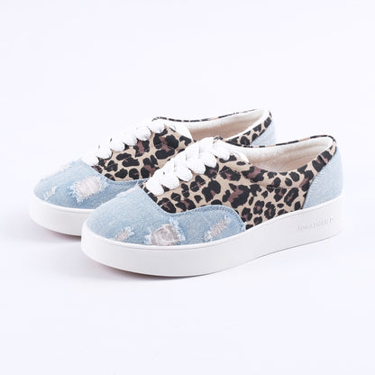 J Farley Sneakers (Denim/Leopard Print)