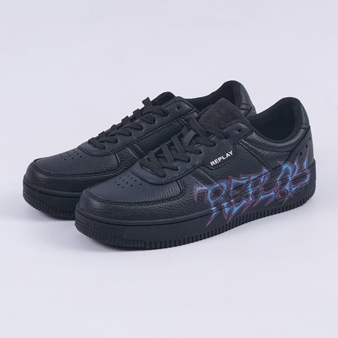 Epic M Graffiti Low Sneakers (Black/Blue)