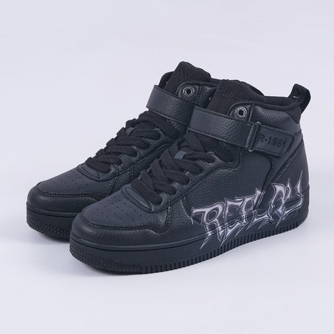 Epic M Graffiti Mid Sneakers (Black/White)