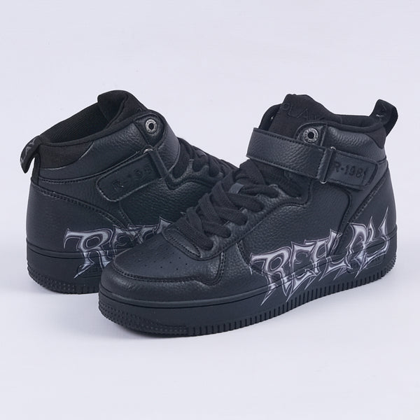 Epic M Graffiti Mid Sneakers (Black/White)