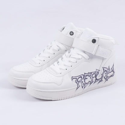 Epic M Graffiti Mid Sneakers (White/Black)