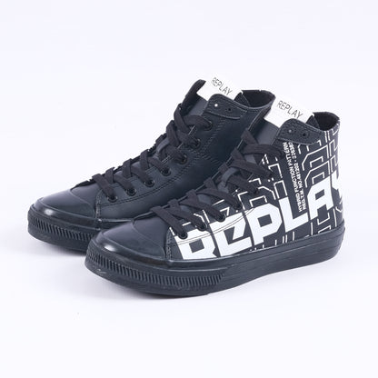 Snap Function Mid Cut Sneakers (Black)