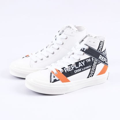 Snap Function Mid Cut Sneakers (White)