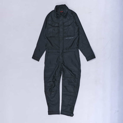 Pilot Wax Coated Denim Flight Suit (Black)