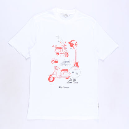 Sketched Mod Zone T-Shirt (White)