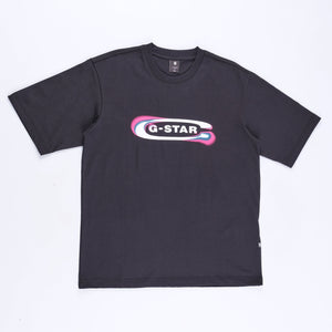 Gradient Old Skool Logo Boxy T-Shirt (Black)