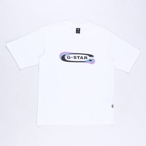 Gradient Old Skool Logo Boxy T-Shirt (White)