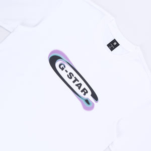 Gradient Old Skool Logo Boxy T-Shirt (White)